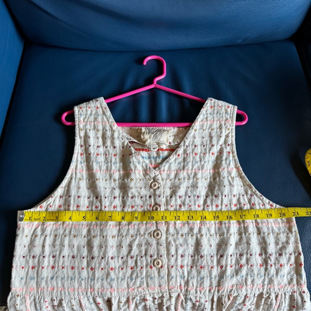 Ace & Jig dress in cream/natural with dazzling neon & metallic details. Pockets! - Picture 6 of 6
